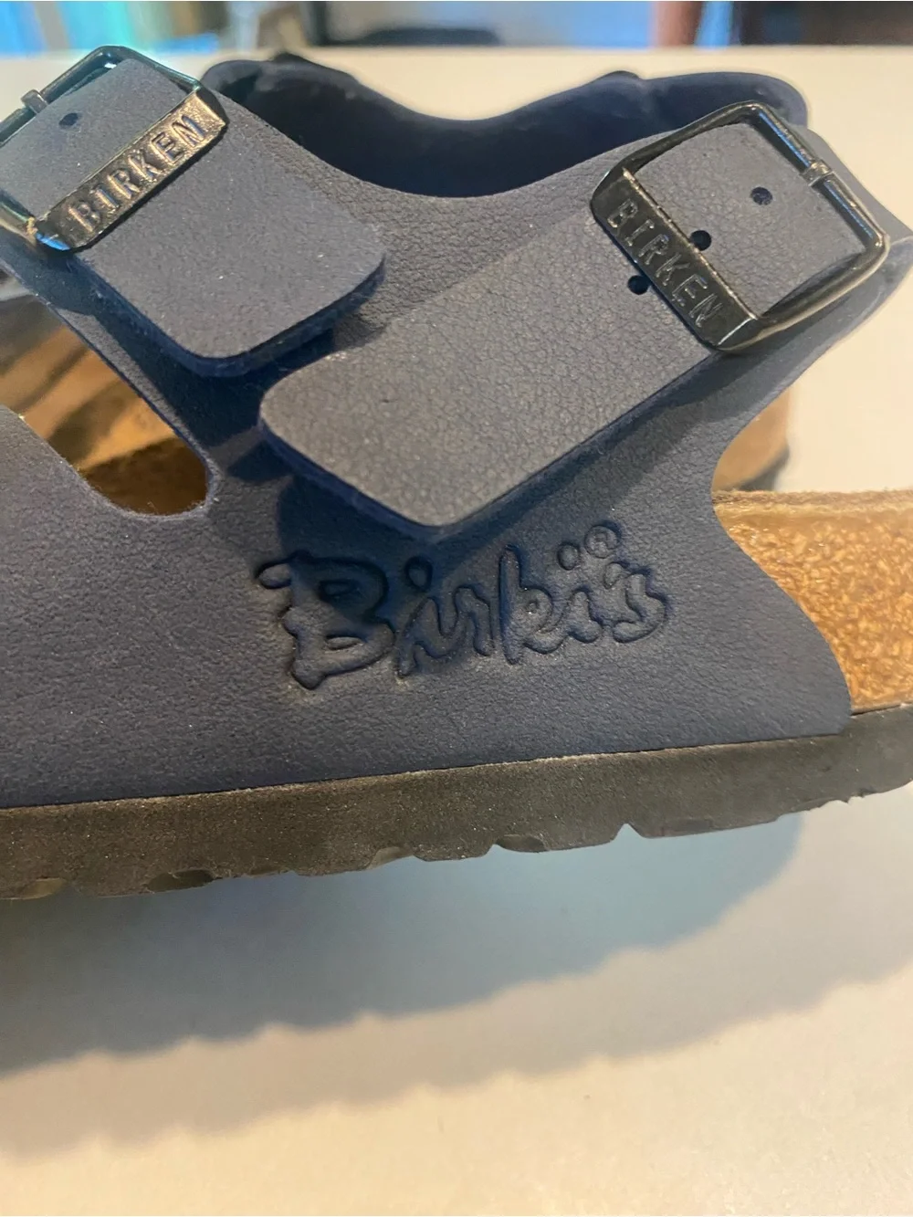 BIRKENSTOCK BIRKI’S ELLICE SLINGBACK SANDAL THREE STRAP BUCKLE NAVY SZ 38
